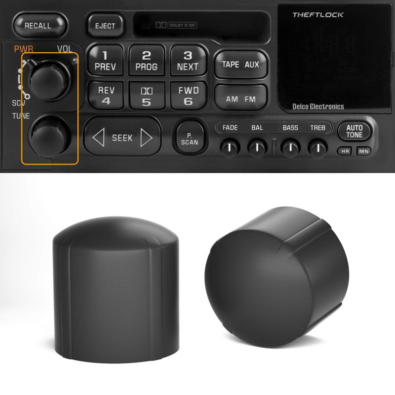 RDBS 2 PCS Stereo Radio Volume Control Knobs Kit OEM Replacement for GMC Cadillac Chevrolet - Image 2