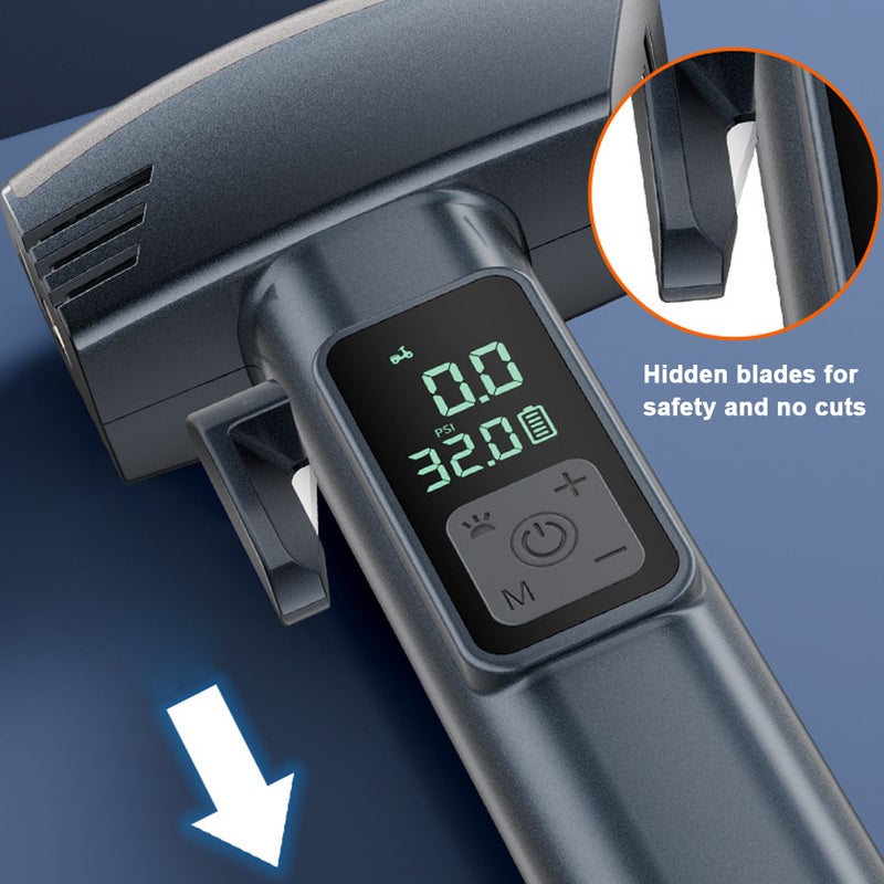 6in1 Car Wireless Inflatable Pump Portable Tire Inflator Intelligent Window Breaker Multi-functional Emergency Safety Belt Cutter LED Display Support Inflating Chargeable Treasure Bright LED - Image 2