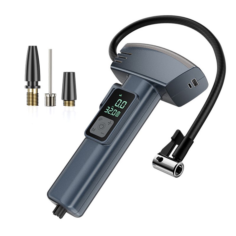 6in1 Car Wireless Inflatable Pump Portable Tire Inflator Intelligent Window Breaker Multi-functional Emergency Safety Belt Cutter LED Display Support Inflating Chargeable Treasure Bright LED - Image 1