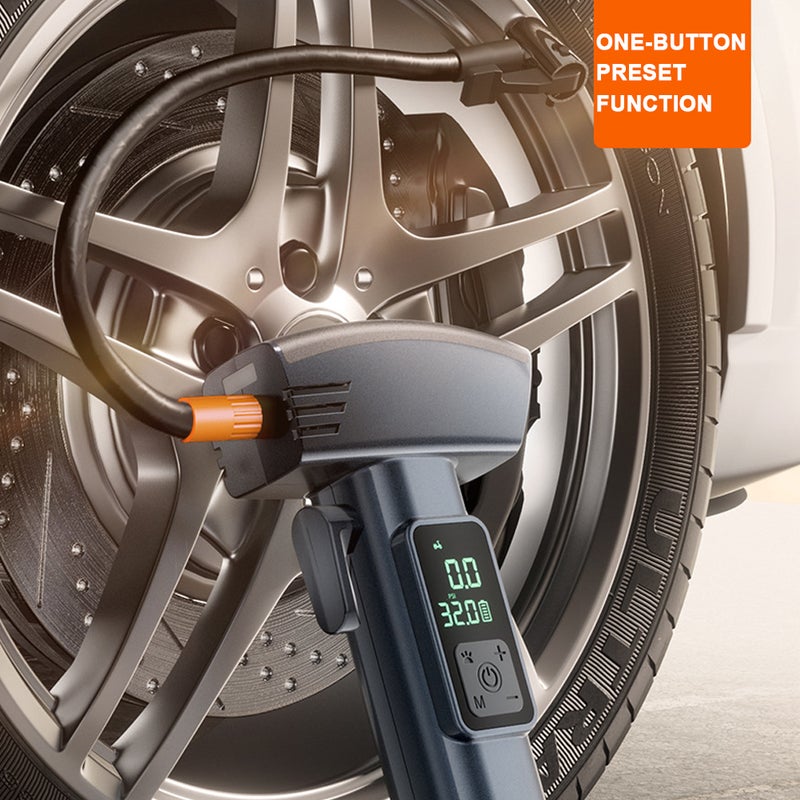 6in1 Car Wireless Inflatable Pump Portable Tire Inflator Intelligent Window Breaker Multi-functional Emergency Safety Belt Cutter LED Display Support Inflating Chargeable Treasure Bright LED - Image 5