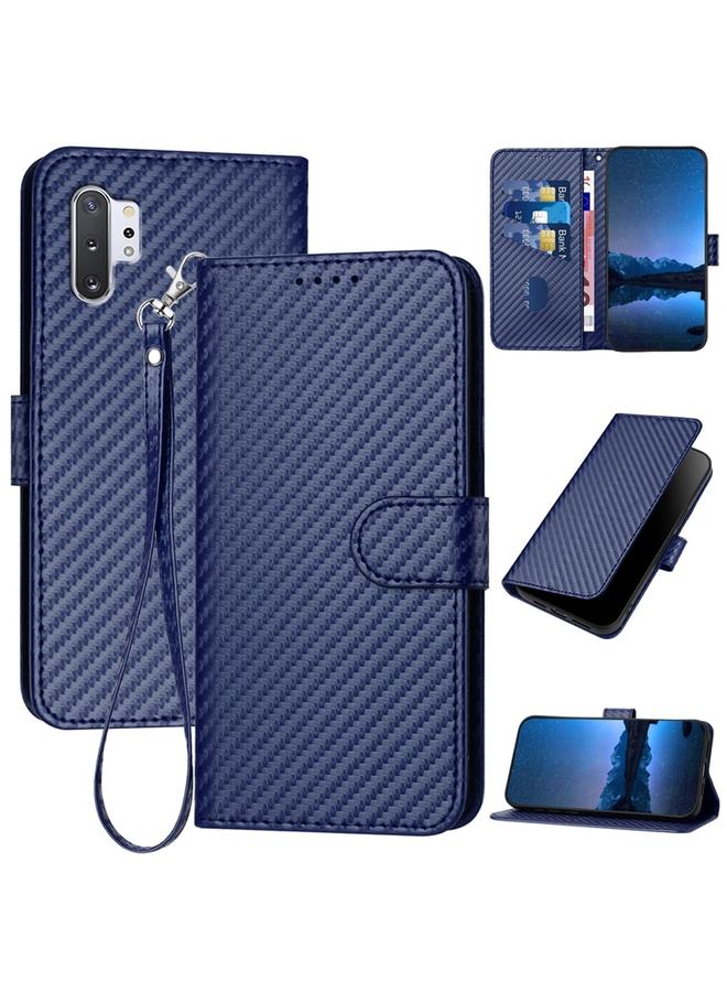 S-TOP Case For Samsung Galaxy Note10 Pro 4G / 5G YX0070 Carbon Fiber Buckle Leather Phone Case with Lanyard - Image 1