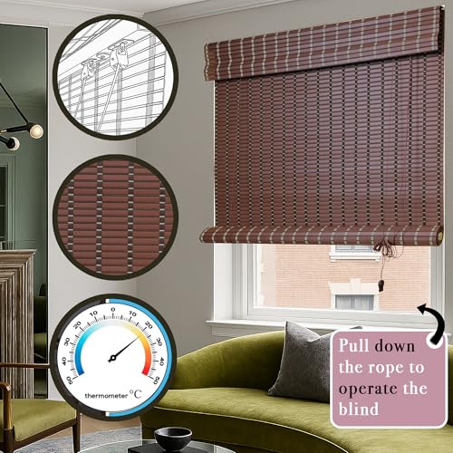Mr.Chickwala Light Filtering & Cooling PVC Exterior & Interior Window Blind for Balcony and Outdoor Area - Sun Shade, Heat Reducing, Rain Resistant Choclate Brown (4Feet X 5Feet) - Image 2