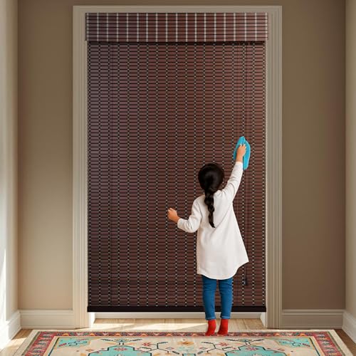 Mr.Chickwala Light Filtering & Cooling PVC Exterior & Interior Window Blind for Balcony and Outdoor Area - Sun Shade, Heat Reducing, Rain Resistant Choclate Brown (4Feet X 5Feet) - Image 4