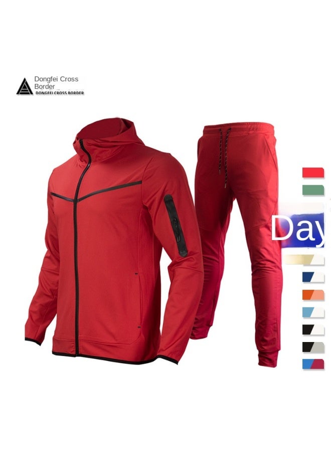 Trendy Men's Suits, Spring And Autumn Sportswear, Casual Jackets And Sweatshirts, Two-piece Set - Image 2