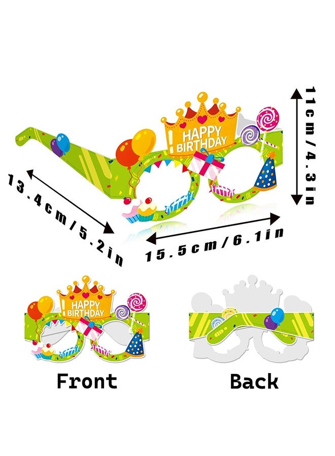 إم إكس إن مجموعة نظارات ورقية لحفلات أعياد الميلاد السعيدة مكونة من 8 قطع، نظارات ورقية لتزيين حفلات أعياد الميلاد ومستلزمات الحفلات ونظارات الحفلات لديكورات الحفلات - Image 2