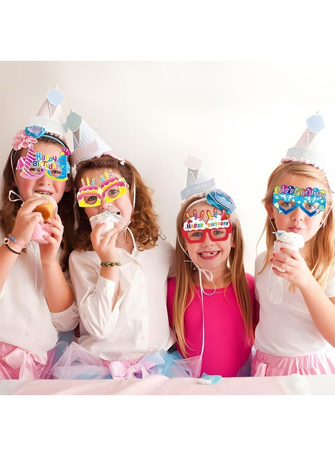 إم إكس إن مجموعة نظارات ورقية لحفلات أعياد الميلاد السعيدة مكونة من 8 قطع، نظارات ورقية لتزيين حفلات أعياد الميلاد ومستلزمات الحفلات ونظارات الحفلات لديكورات الحفلات - Image 5