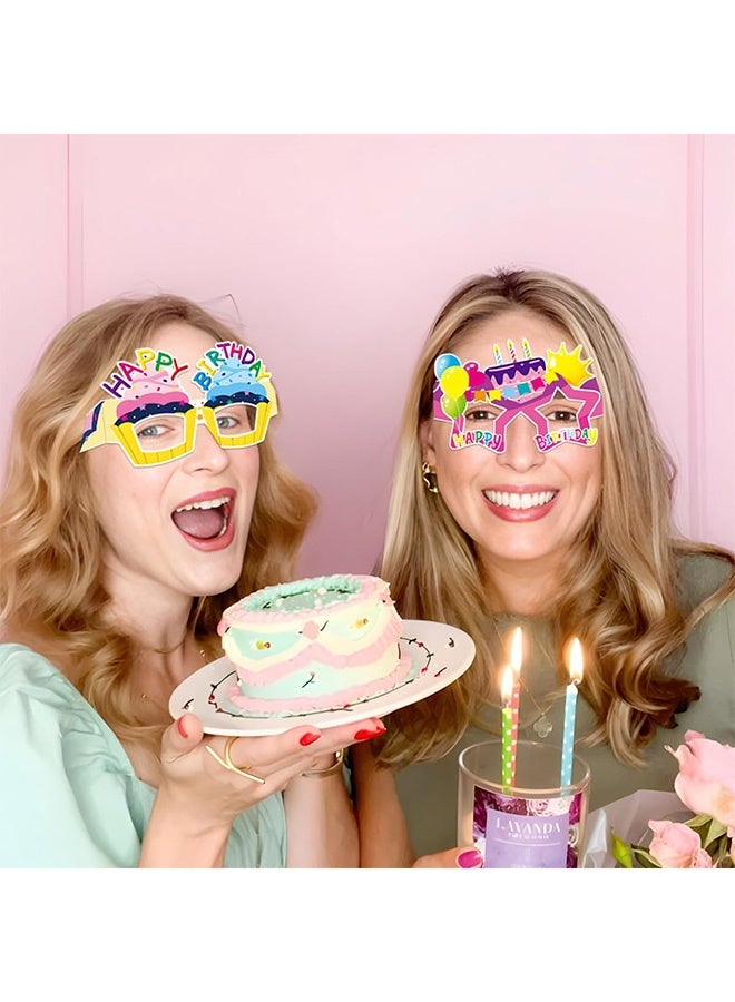 إم إكس إن مجموعة نظارات ورقية لحفلات أعياد الميلاد السعيدة مكونة من 8 قطع، نظارات ورقية لتزيين حفلات أعياد الميلاد ومستلزمات الحفلات ونظارات الحفلات لديكورات الحفلات - Image 4