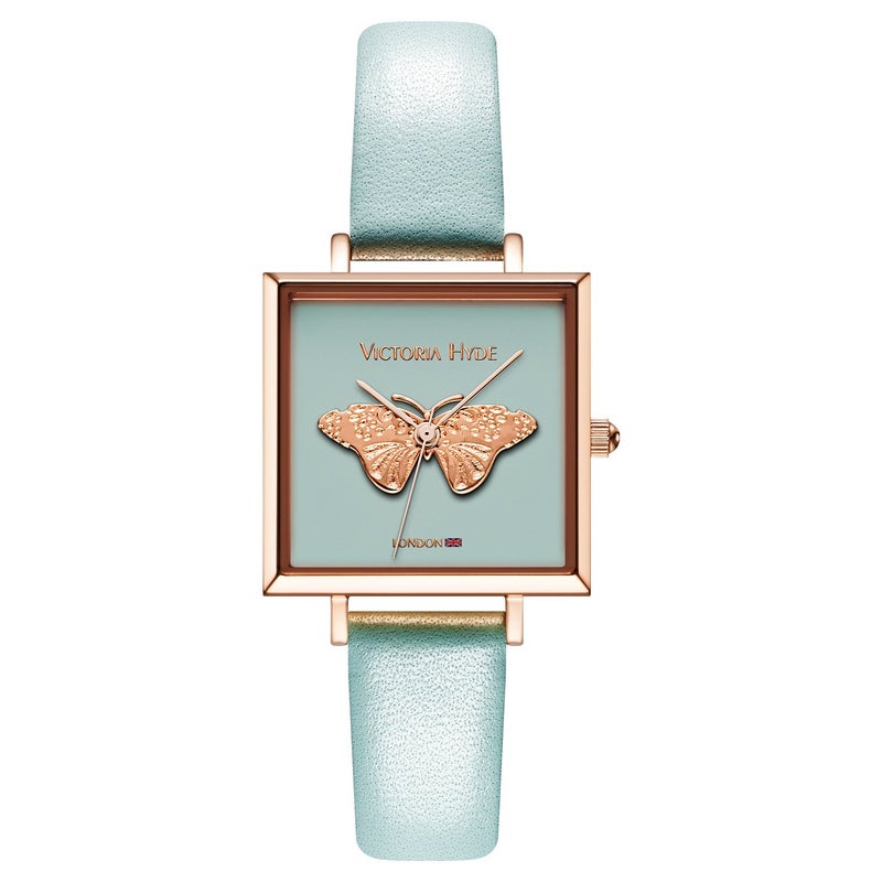 VICTORIA HYDE Butterfly Women Watches Square Small Dial Watches for Women Waterproof Womens Wrist Watches with Genuine Leather Strap - Image 2