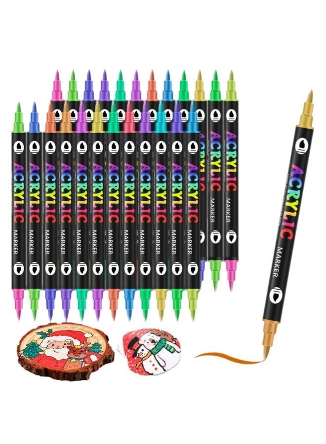 Dual Tip Paint Pens Set,36PCs With 72 Colours Paints for Wood,Canvas,Stone,Rock Painting,Glass,Ceramic Surfaces,DIY Crafts Making Art Supplies,Party Favors Stuffers,Paint Party,Classroom Prizes Birthdays Gift - Image 5