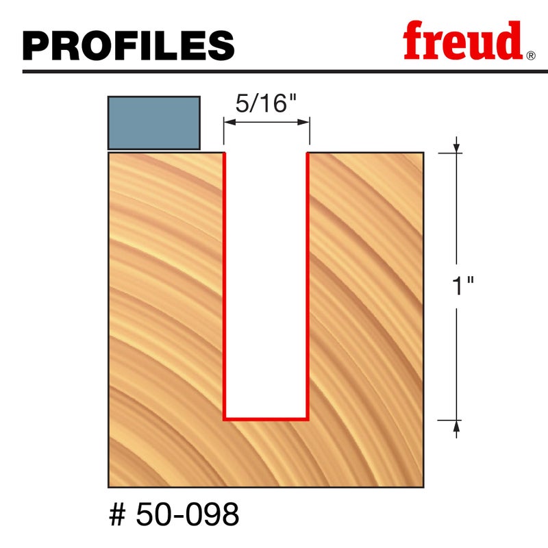 Freud 50-098: 5/16" (Dia.) Top Bearing Flush Trim Bit with 1/4" Shank,Red - Image 2