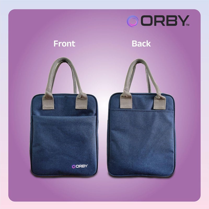 ORBY Insulated Lunch Bag WaterRepellent Lightweight Spacious Keeps Food Hot Cold Ideal for Office School Travel Navy Blue 8ltr - Image 5