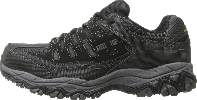Skechers Men's Cankton Steel Toe Industrial Shoe, Black/Charcoal, 13 Wide - Image 2