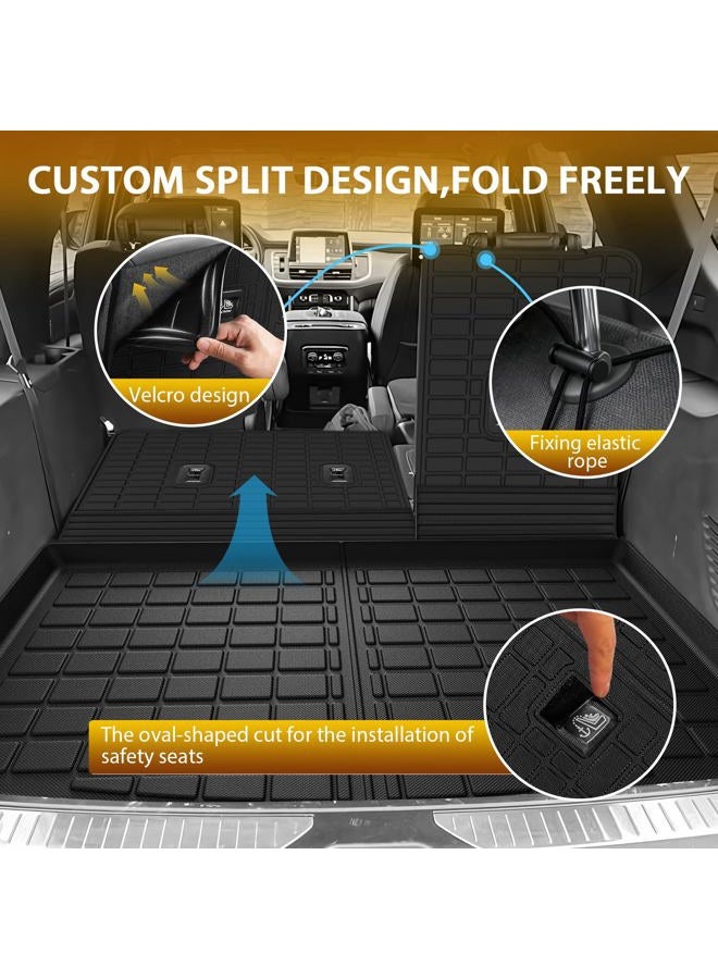 Powerty Floor Mats for 2021-2025 2026 Chevrolet Chevy Tahoe/GMC Yukon 7 Passenger Car Mats, All Weather TPE Custom Cargo Liner Seat Back Covers Protectors Full Set Car Accessories (Not for Yukon XL) - Image 3