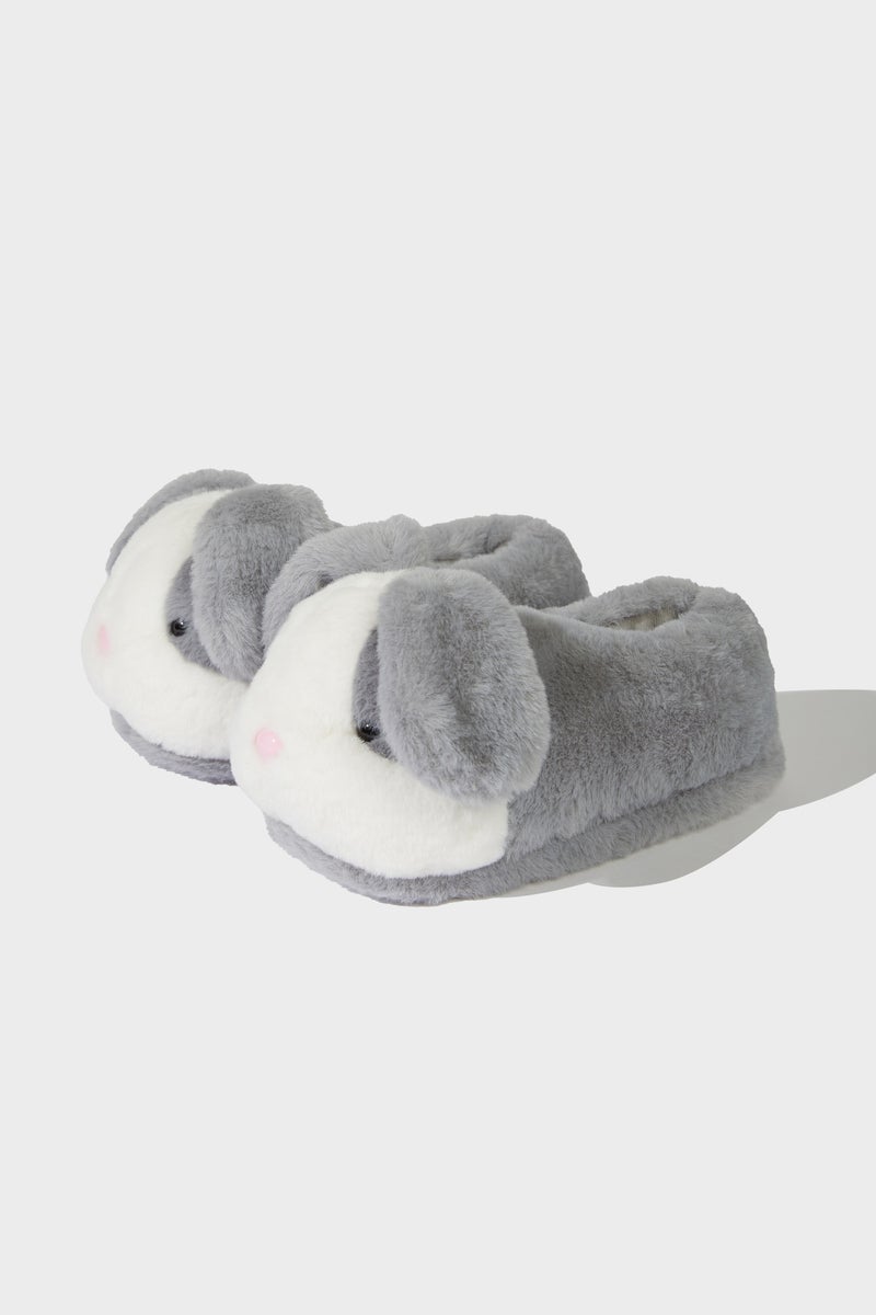 DeFacto Grey Girl Girl Bunny Themed Flat Sole Home Slippers Casual - Image 1