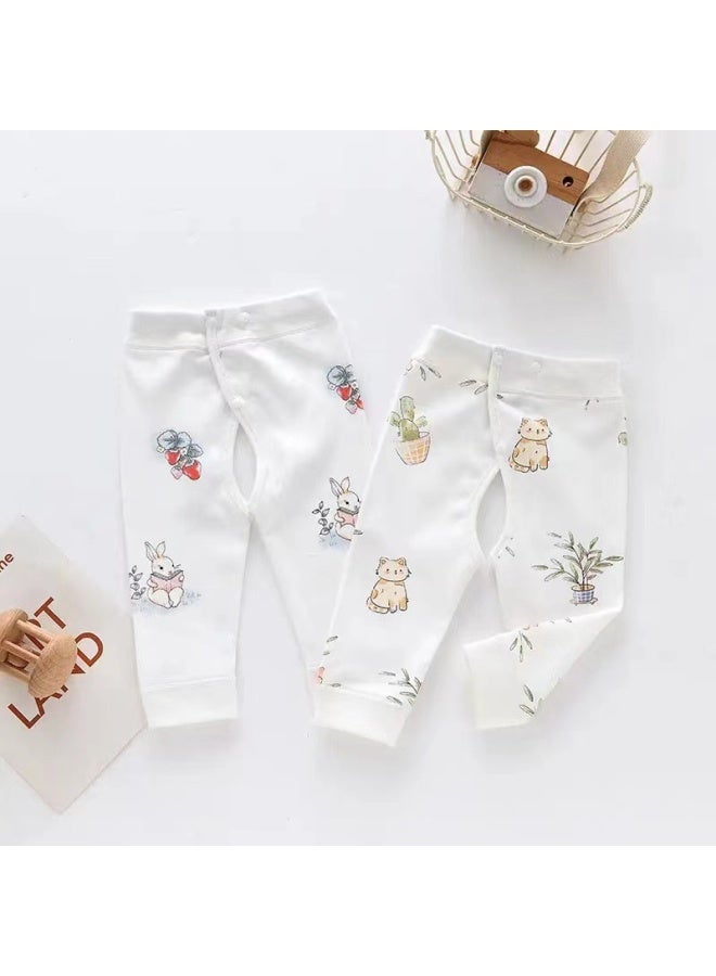 0-1 Year Old Newborn Baby Pants Men's Cotton Long Johns Adjustable Open-crotch Pants Belly Velcro Spring And Autumn Women