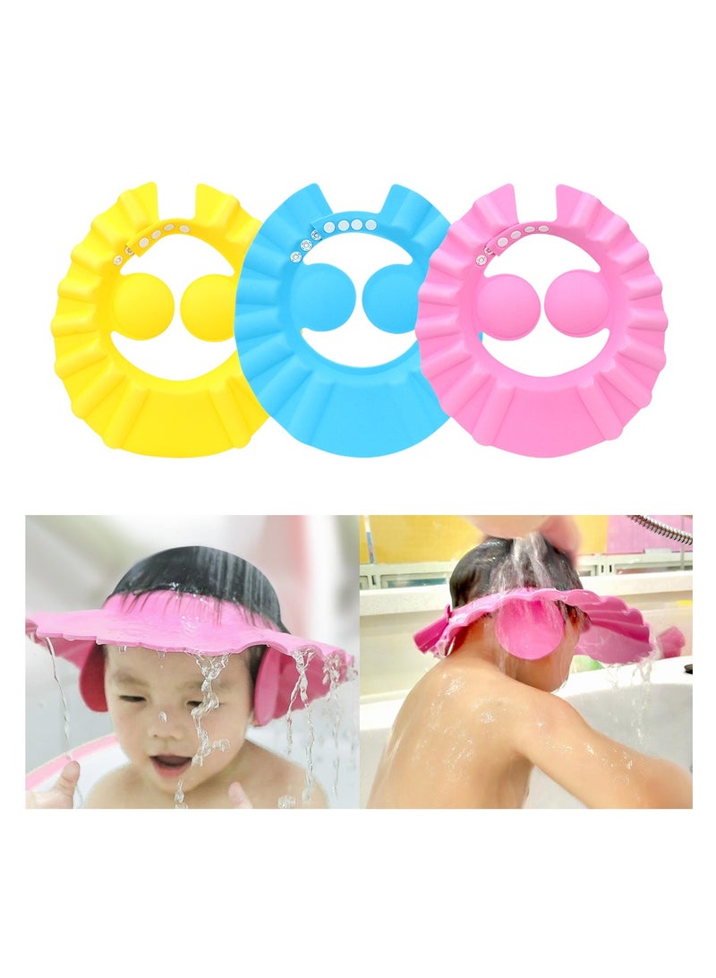 3Pcs Adjustable Baby Kids Shower Visor Hat Shampoo Bathing Protection Cap Bath  - Image 1