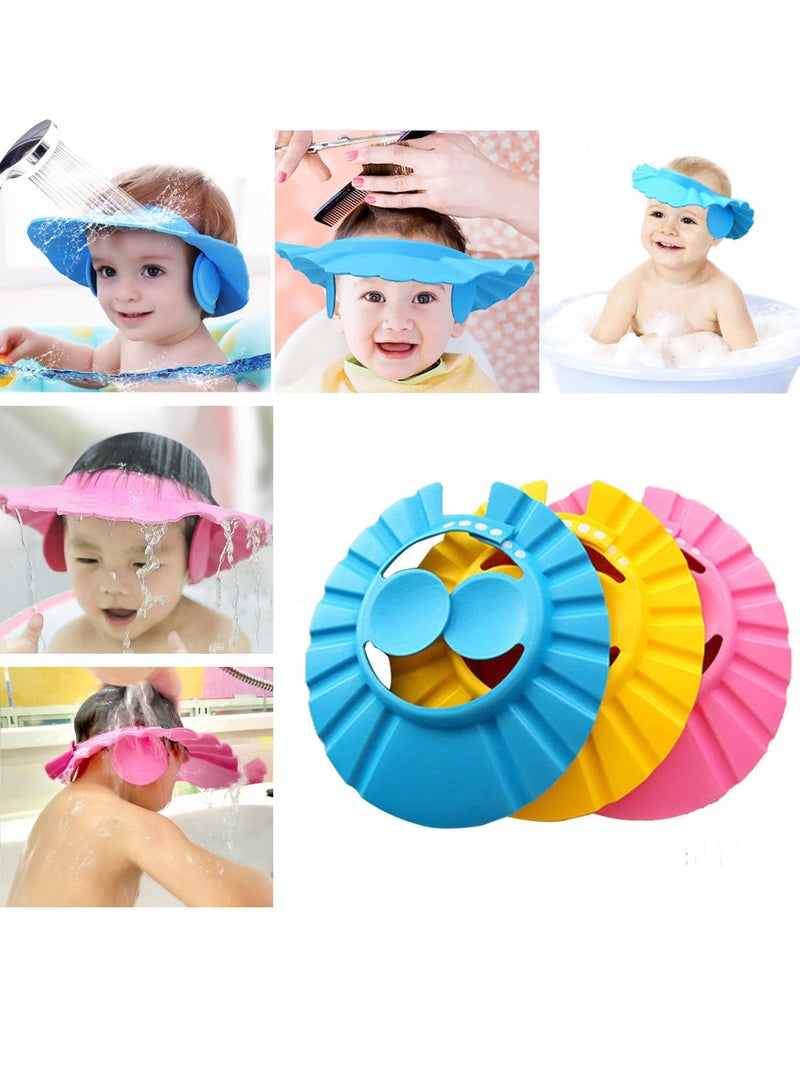 3Pcs Adjustable Baby Kids Shower Visor Hat Shampoo Bathing Protection Cap Bath  - Image 5
