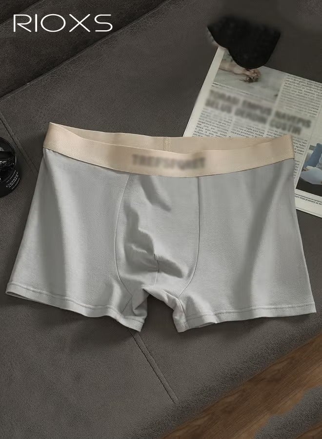 ريوكس مجموعة من 3 سراويل بوكسر رجالية، ملابس داخلية قطنية مرنة وجيدة التهوية (95% قطن)، ناعمة وممتصة للرطوبة، بدون ثنيات، للرجال، أسود + أصفر + رمادي - Image 2