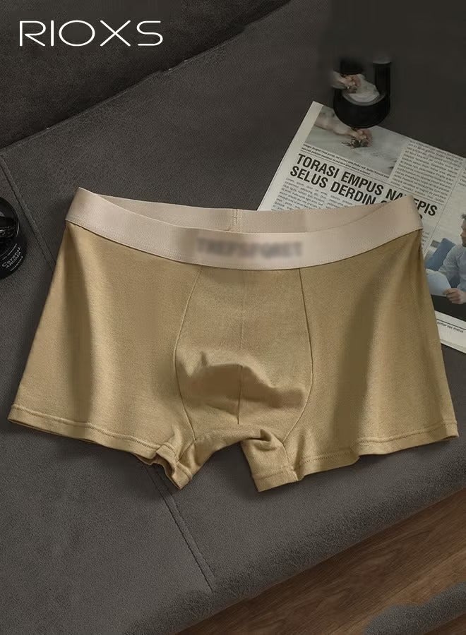 ريوكس مجموعة من 3 سراويل بوكسر رجالية، ملابس داخلية قطنية مرنة وجيدة التهوية (95% قطن)، ناعمة وممتصة للرطوبة، بدون ثنيات، للرجال، أسود + أصفر + رمادي - Image 3