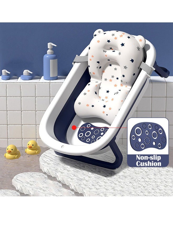 ZCM-HAPPY - Baby Portable Anti-Slip Folding Bathtub with Bath Mat - Non-Slip Baby Bath Tub and Bath Mat Set for Safe Baby Showers - Portable and Easy to Store Baby Bathing Solution - Image 1