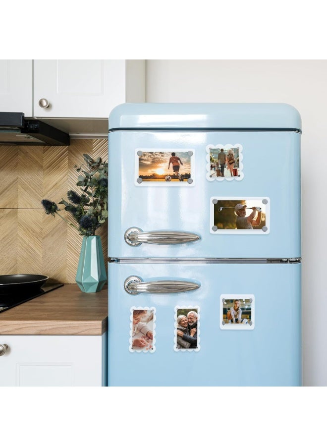 SLASA Acrylic Fridge Magnetic Frames – Pack of 2 Double-Sided 6x9 cm Clear Magnet Photo Frame – Square Magnetic Picture Holder for Refrigerator – Compatible with Fujifilm Mini Photos - Image 2