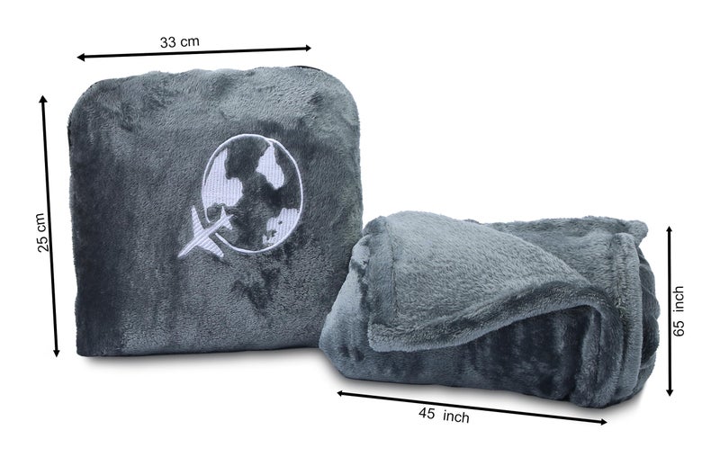 AAZEEM Travel Blanket and Pillow - Ultra-Soft, Compact & Lightweight, 65x45 Inches, with Carry Case, Luggage Sleeve & Backpack Clip for Airplane Comfort - Image 3