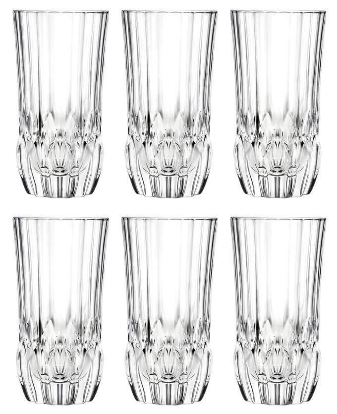 EUROPEAN CRYSTAL HIGHBALL GLASSES DISHWASHER SAFE GLASSES FOR WATER JUICE WINE BEER COCKTAILS SUITABLE FOR DAILY USE SPECIAL OCCASIONS IDEAL GIFT SET OF 6135 OZ