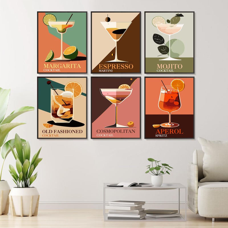 Offito 6 Pack Paint by Numbers Kit for Adults Beginners - 8x10 Inch Cocktail Adult Paint by Number Kits on Canvas, Cocktail DIY Acrylic Oil Number Painting Kits for Adults, Perfect for Gift Home Decor - Image 2