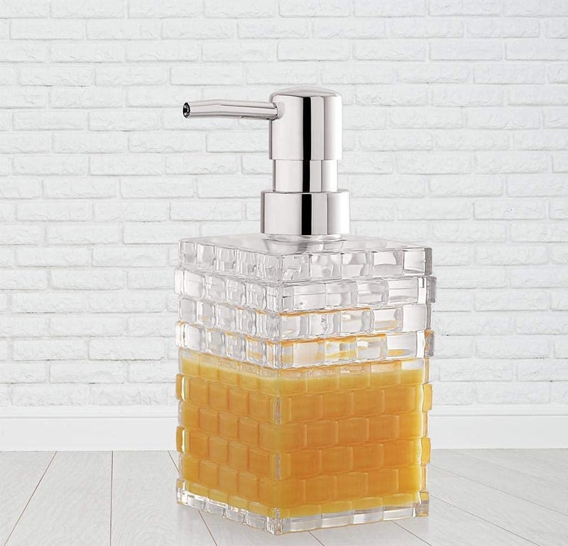 E Shopping زجاجة موزع سائل الصابون وغسل اليدين مصنوعة من الأكريليك البلاستيكي على شكل مكعب - Image 4