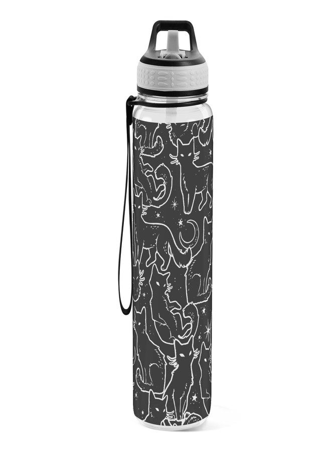 Burbuja Magical Black Cats 32 oz Water Bottle with Straw Lid, Leakproof & BPA Free Tritan Bottle for Gym Fitness Outdoor Sports - Image 2