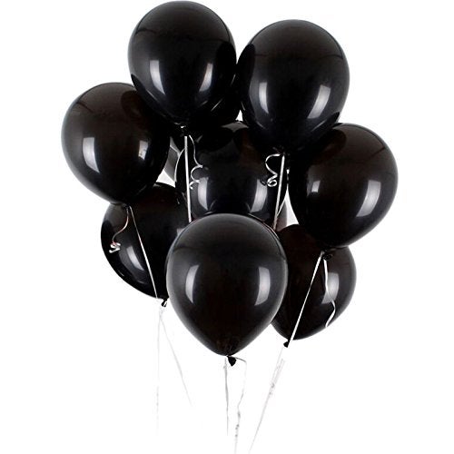 Balloonistics Metallic Shiny Peal Finish Balloons - Pack of 25 (Black) - Image 3
