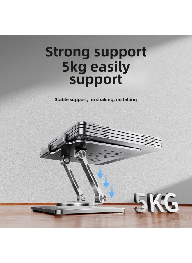 Mobile Phone Tablet PC Bracket 360 Rotating Metal Desktop Cooling Chicken Eating Game Suitable For IPad Bracket-Color:P2039 Silver: Rotating Bracket (carbon Steel) Heightened Design-Applicable Size:4-12inch - Image 3
