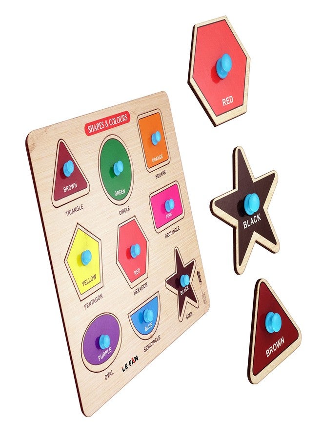 Lefan Wooden Puzzles Wooden Educational Shape Color Puzzle Geometric Recognition Board Toys Perfect for Developing Creativity for Kids - Image 4