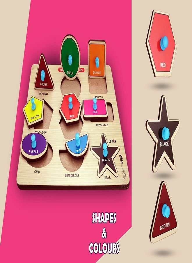 Lefan Wooden Puzzles Wooden Educational Shape Color Puzzle Geometric Recognition Board Toys Perfect for Developing Creativity for Kids - Image 3