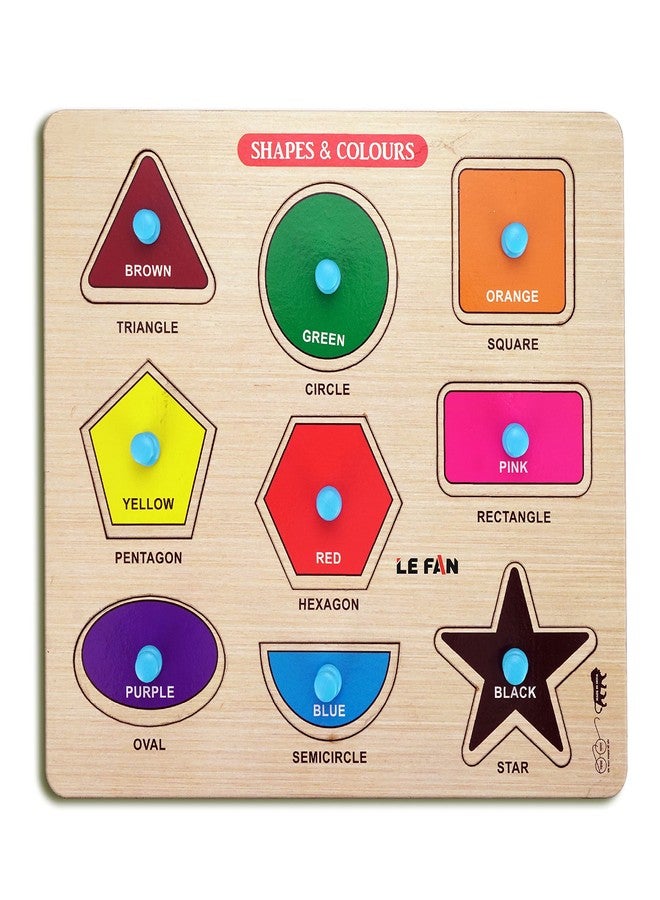 Lefan Wooden Puzzles Wooden Educational Shape Color Puzzle Geometric Recognition Board Toys Perfect for Developing Creativity for Kids - Image 1