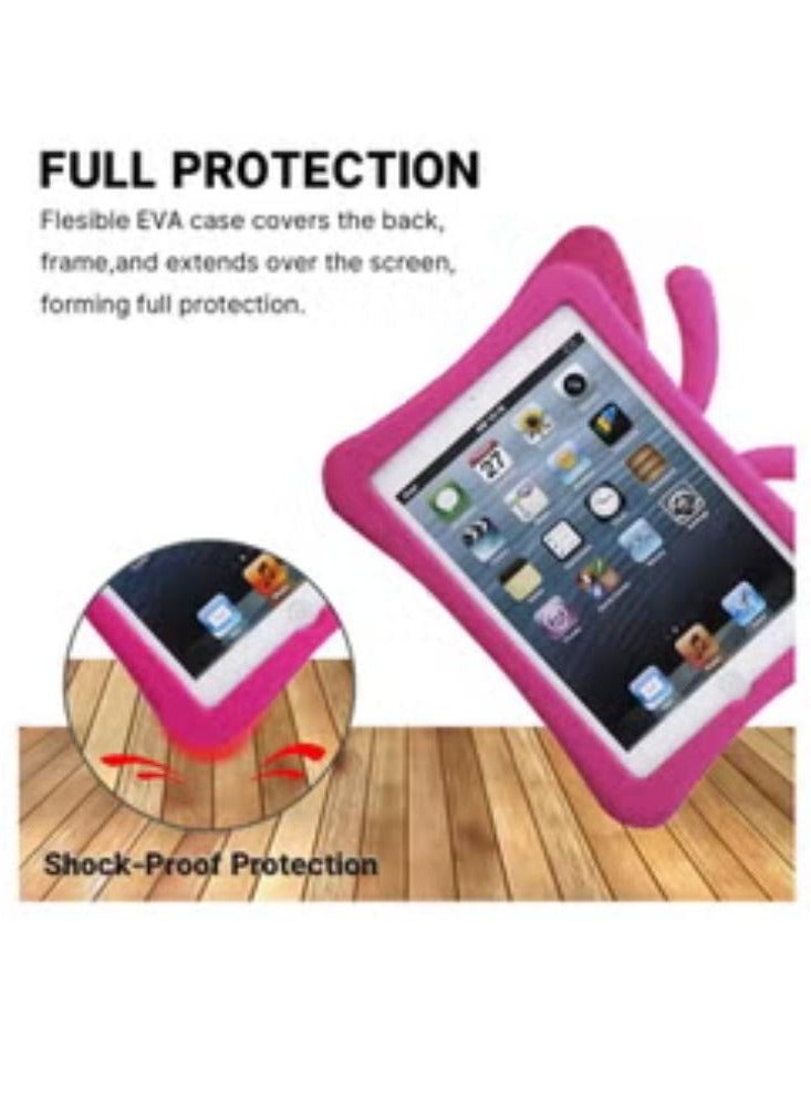 iPad 7 10.2 3D Cute Butterfly Case - Light Weight EVA Stand Shockproof Rugged Heavy Duty Kids Friendly Tablet Case for iPad 10.2 iPad 7th Gen iPad Pink - Image 1