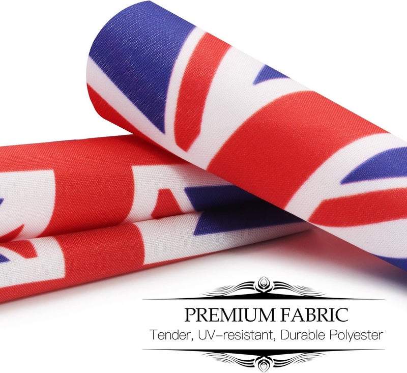 Anley UK Deluxe Desk Flag Set - 6 x 4 Inch Miniature United Kingdom British Desktop Flag with 12" Solid Pole - Vivid Color and Fade Resistant - Black Base and Spear Top - Image 4