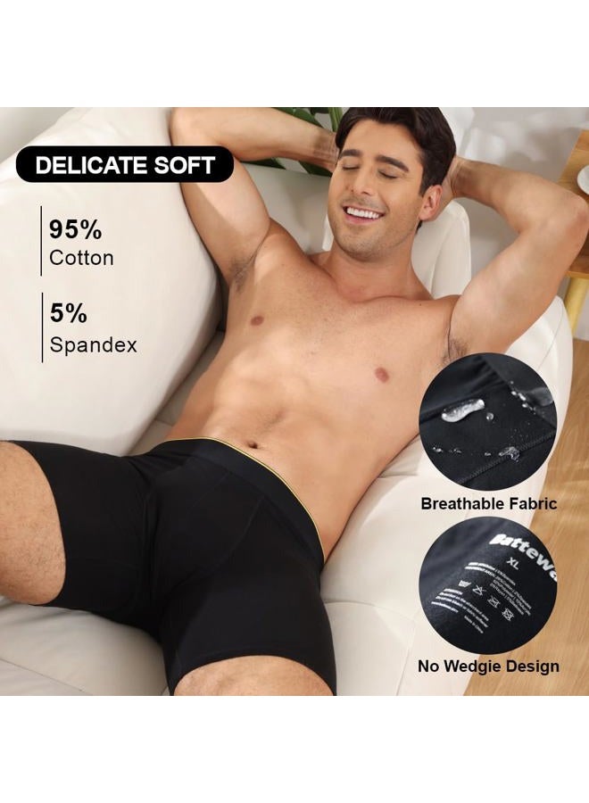 BATTEWA Full Coverage Incontinence Underwear for Men Overnight Leak Proof Boxer Briefs Protective Panties for Male Bladder Control Absorbency 100ml, 3Pack (XL, Black) - Image 5