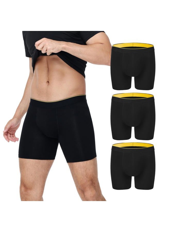 BATTEWA Full Coverage Incontinence Underwear for Men Overnight Leak Proof Boxer Briefs Protective Panties for Male Bladder Control Absorbency 100ml, 3Pack (XL, Black) - Image 1