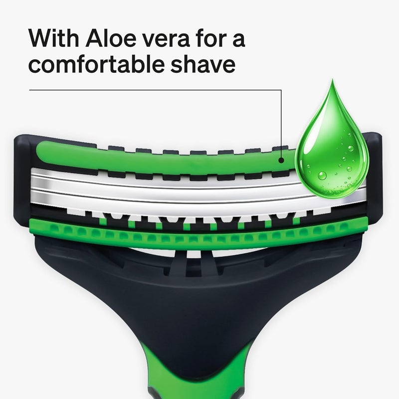 schick شيفك إكستريم 3 حساسية شفرات ثلاثية للاستخدام مرة واحدة للرجال مع الألوة فيرا - 10 قطع - Image 5