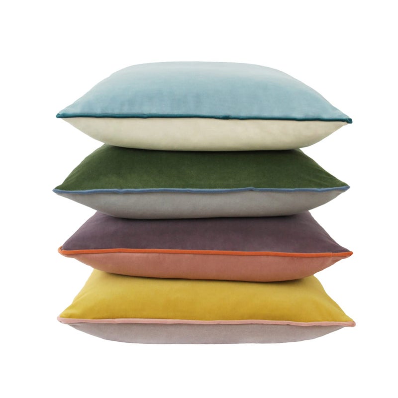 Btyrle Velvet Throw Pillow Covers 18x18 Inch Set of 4 Decorative Velour Pillowcases DoubleColored Cushion Covers for Sofa CouchColdEdge