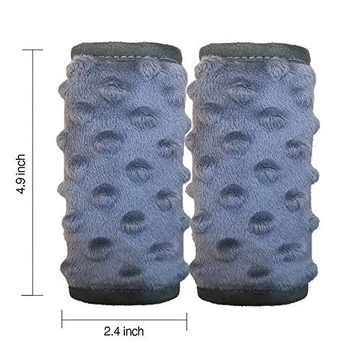 DODO NICI car seat Strap Cover for Baby, seat Belt Cover Cushion, Belt Pads fit Baby Carrier/Pushchair/Stroller, Cozy Peace Dotted Minky, Solid Grey - Image 2