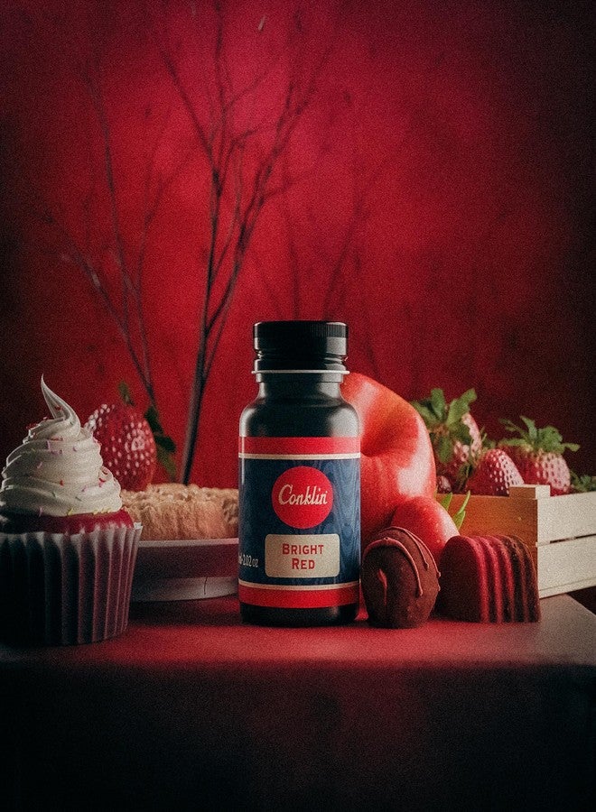 CONKLIN Bottled Ink (Bright Red) for Fountain Pen - 60 ml Bottle - Image 2