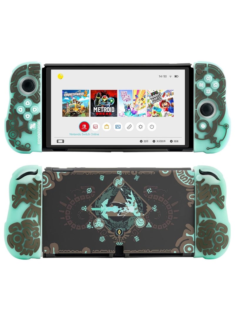 general Compatible Nintendo Switch OLED Case Cover with Illuminated Controller Dockable Case, Scratch Resistant and Shock Absorbing Design - Image 1