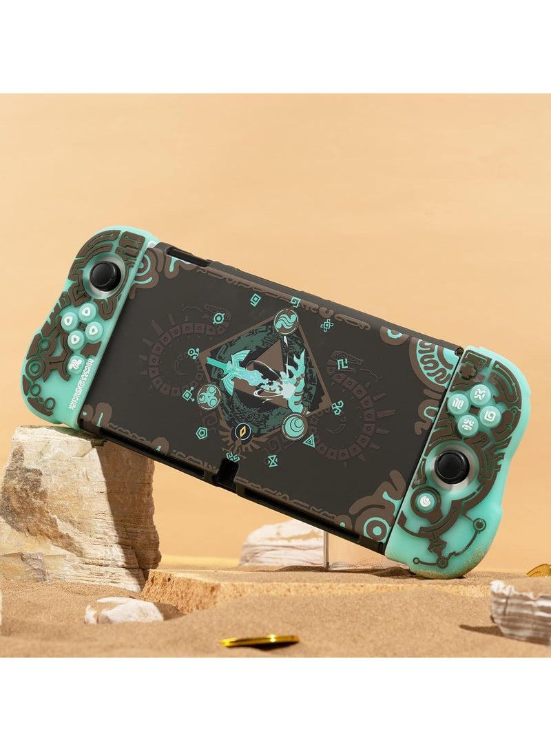 general Compatible Nintendo Switch OLED Case Cover with Illuminated Controller Dockable Case, Scratch Resistant and Shock Absorbing Design - Image 5