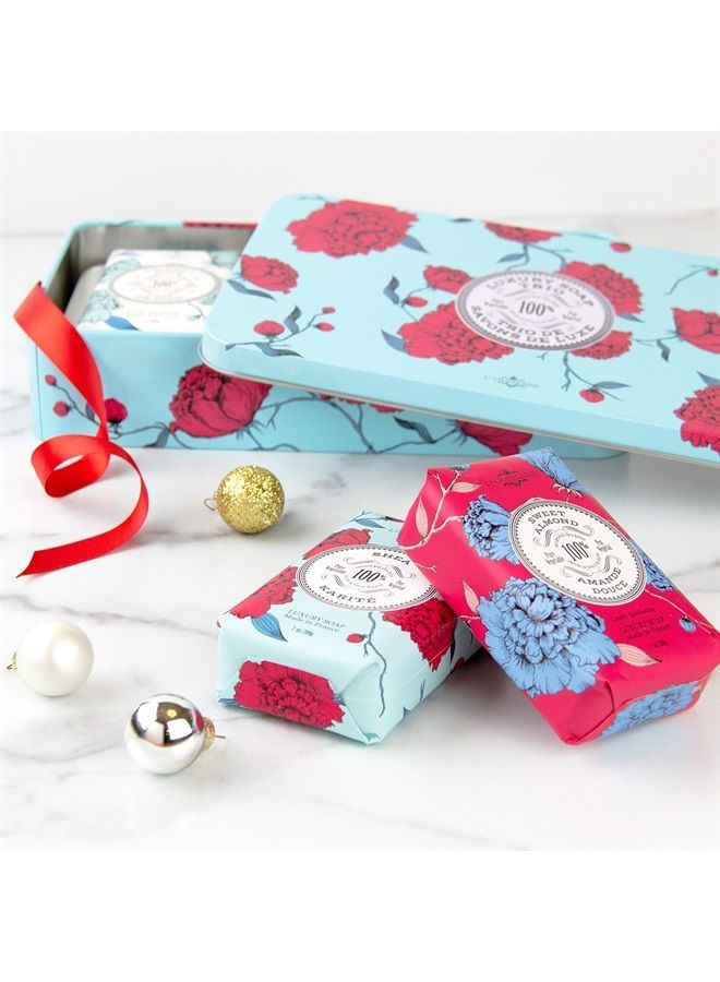 La Chatelaine Luxury Bar Soap Trio Gift Set Tin | Natural Shea Butter Formula | Valentines Day Gifts for Her | 7 oz (Coconut Milk, Shea, Sweet Almond) - Image 5