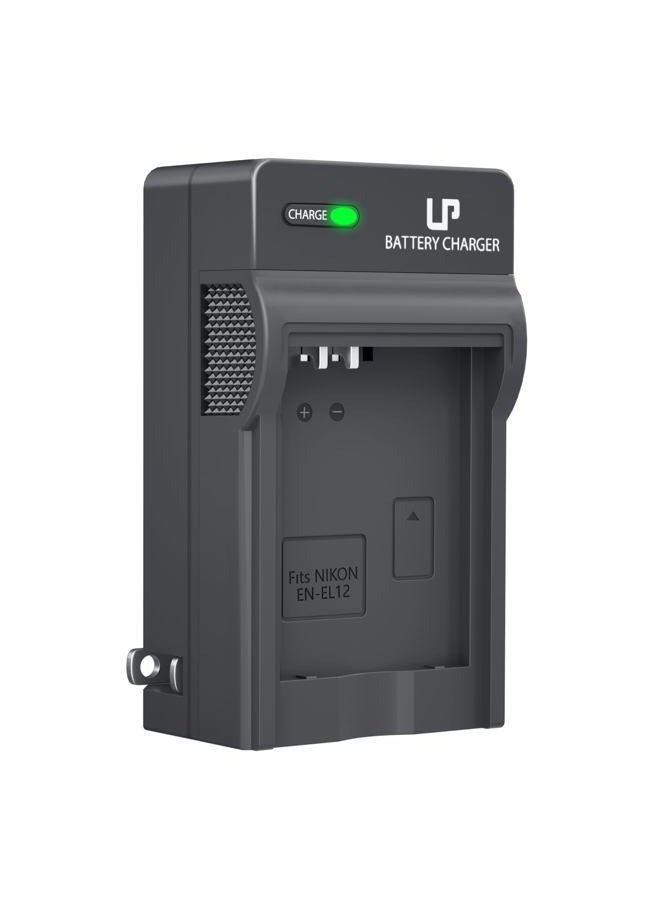 LP EN-EL12 LP Battery Charger, Compatible with Nikon COOLPIX A900,W300,W300s,S1100pj,S1200pj,AW120,AW120s,AW130,AW130s,P330,P340,S9700,S9700s,S9900,S9900s,KeyMission 170,KeyMission 360 Cameras and More - Image 1