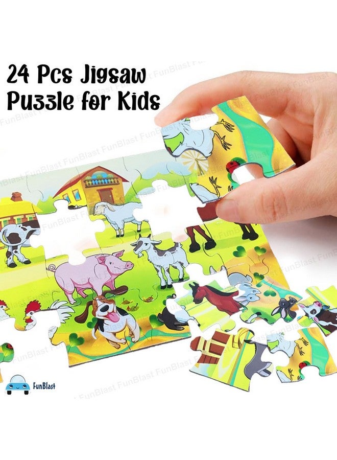 فنبلاست لعبة تركيب الصور المقطوعة للحيوانات الأليفة من FunBlast للأطفال من سن 3 إلى 5 سنوات - 24 قطعة (متعددة الألوان، مقاس 30×22 سم) - Image 3