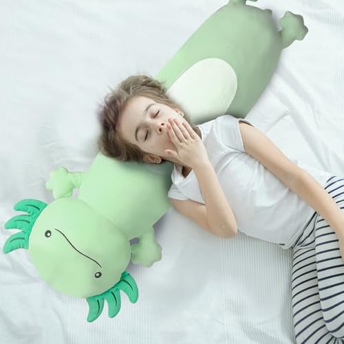 Dalmao 36 Giant Green Axolotl Stuffed Animal Cute Soft Long Axolotl Plush Large Body Pillow Big Squishy Plushies Toy Gift for Kids Boys Birthdays Halloween Christmas - Image 5