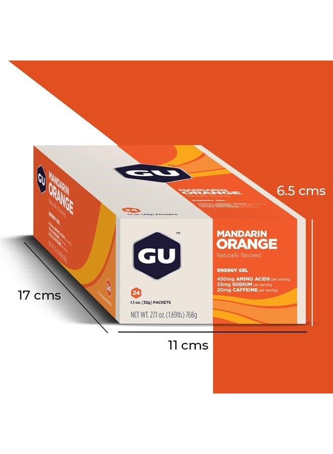 GU ENERGY GEL GU Energy Original Sports Nutrition Energy Gel, Vegan, Gluten-Free, Kosher, and Dairy-Free On-the-Go Energy for Any Workout, 24-Count, Mandarin Orange - Image 3